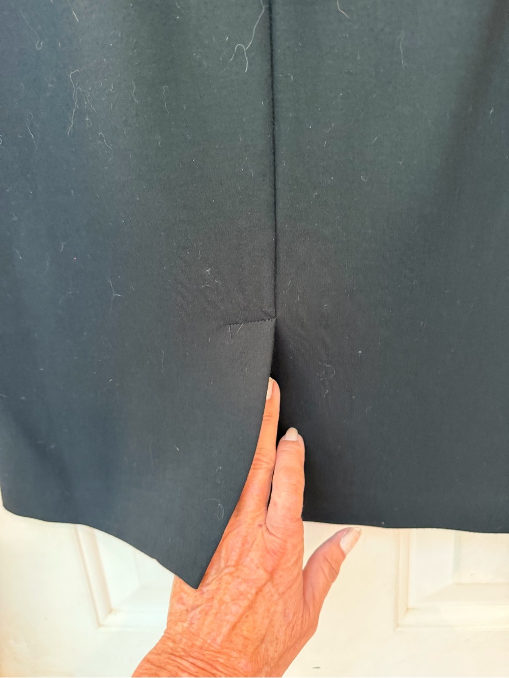 ECI New York Heavy Stretch Black Pencil Pull On Skirt, Smooth Flat Front, Sz M - Picture 11 of 14